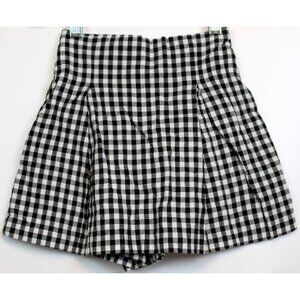 Kelly's Kids Black Plaid Skorts sz Small 5-6 Shorts Pleated Flap Pull on Elastic